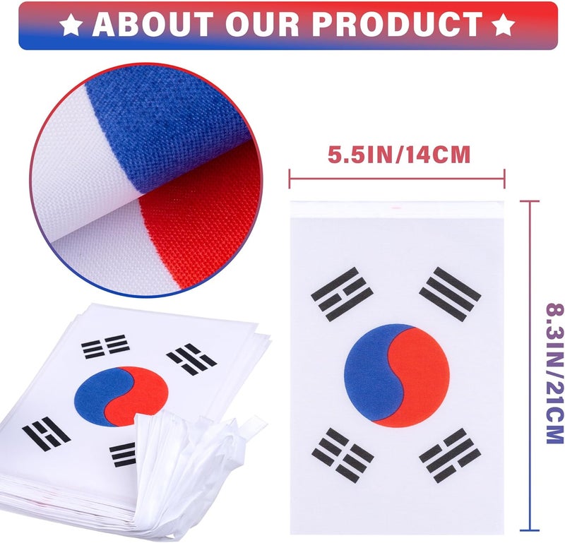 MVPRING Korea String Flag Pennant Banner, Small Mini Korean Flags Bunting Banner, National Country Decoration for School, Party, Sports Events, 33 Feet 30 Flags - Image 3